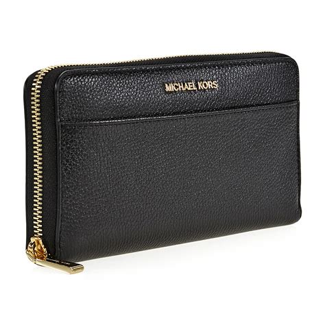 michael kors black leather wristlet|Michael Kors black wallet women's.